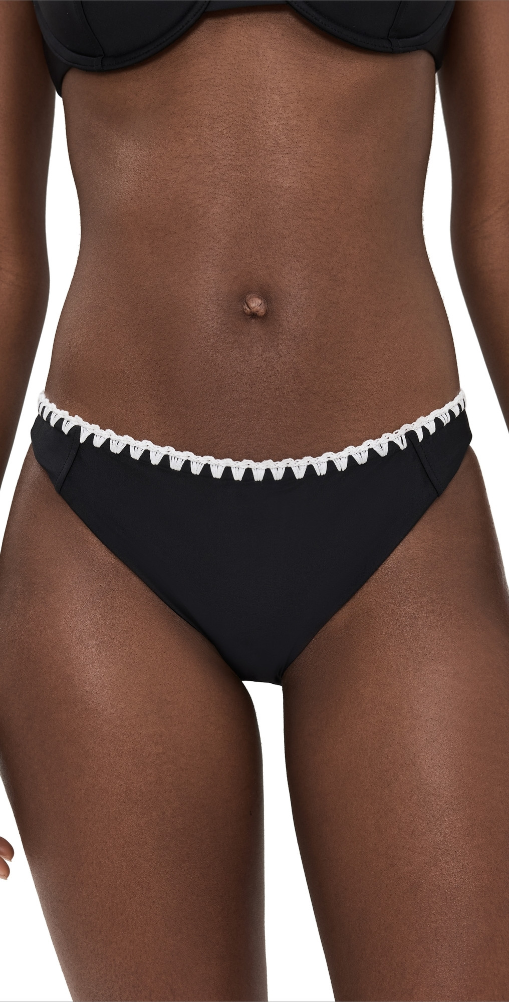 Ramy Brook Iliana Bikini Bottoms Black w/ White Crochet XL | Shopbop