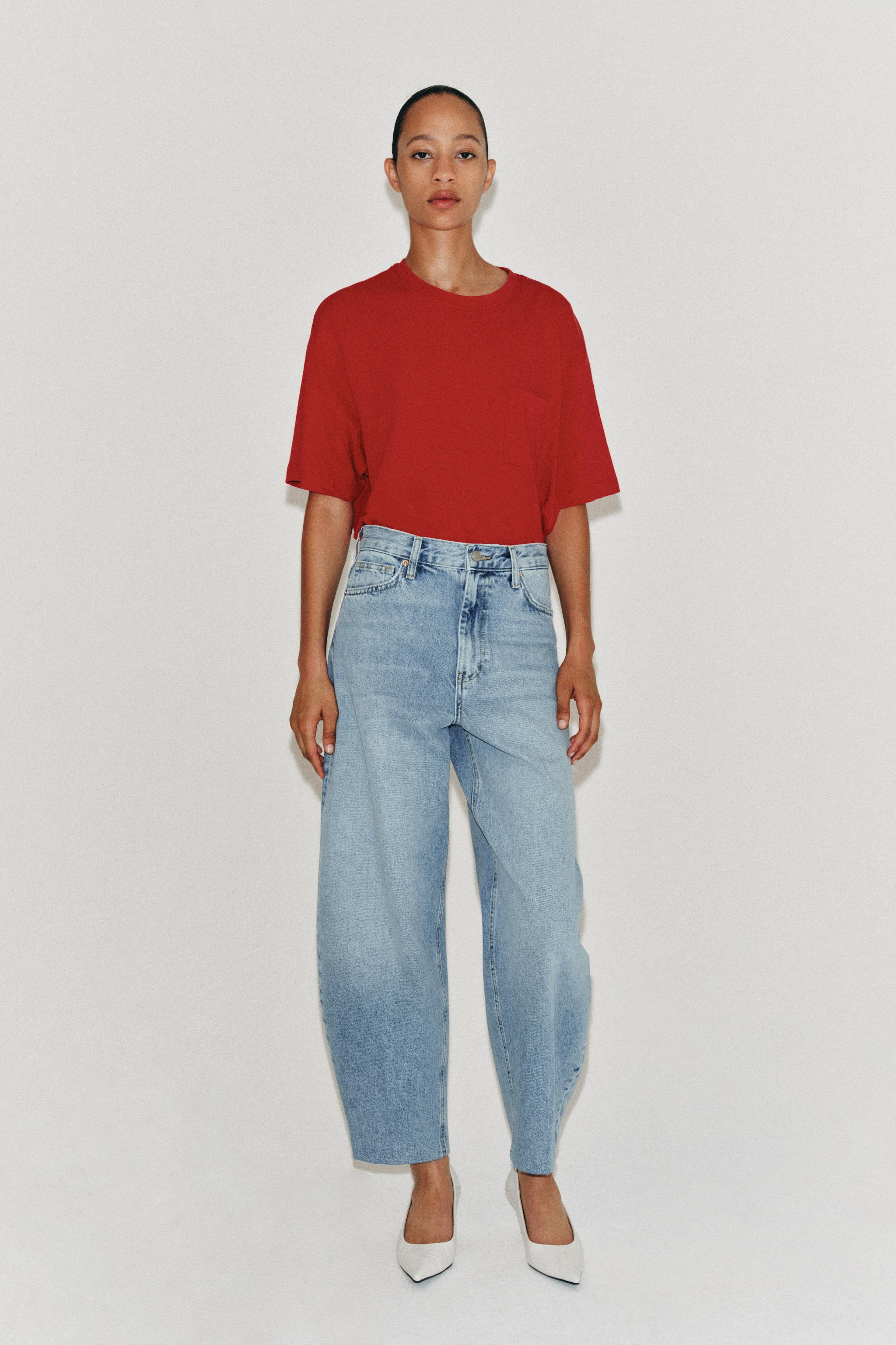 ZW COLLECTION TAPERED JEANS MIT HOHEM BUND | Zara DE