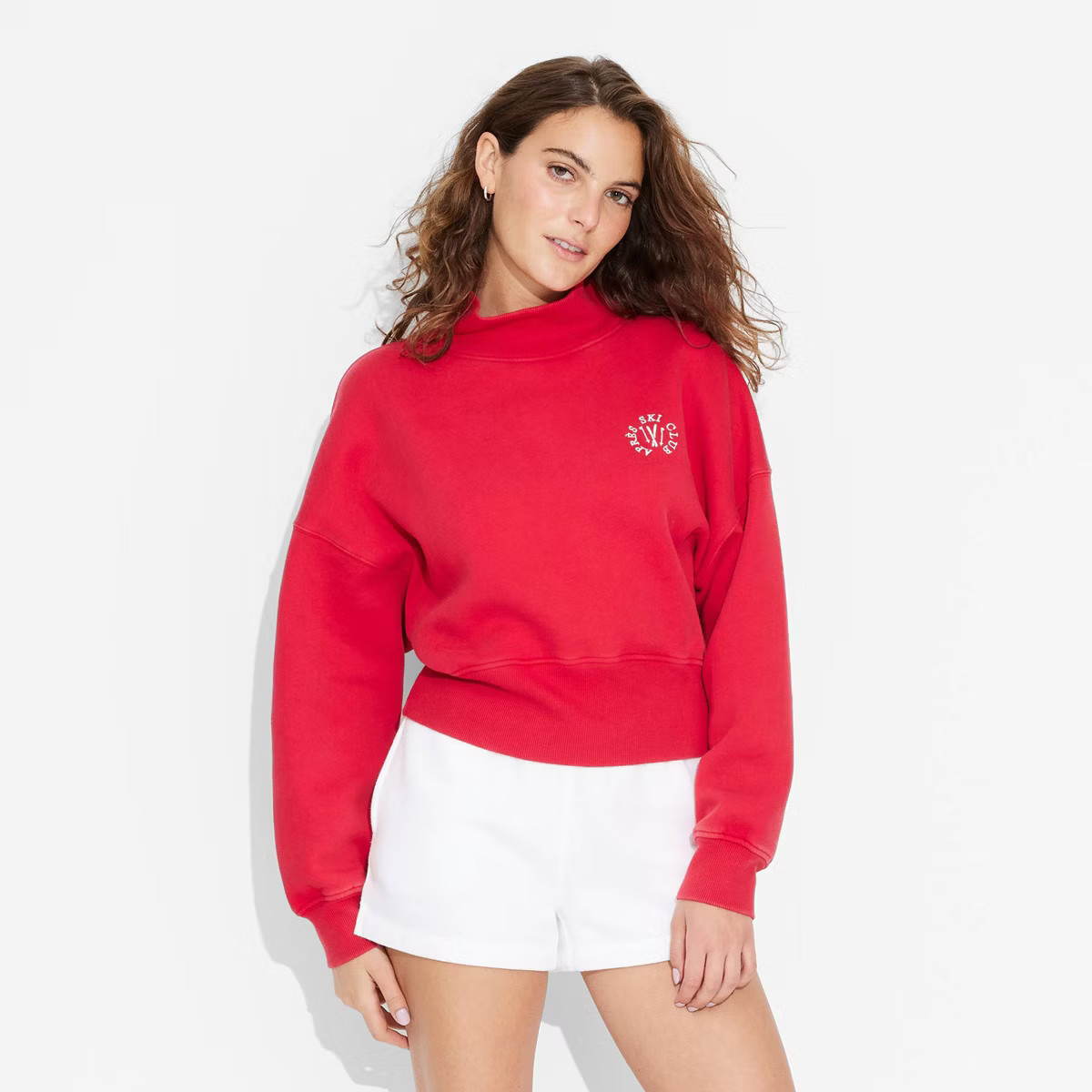 Women's Mock Turtleneck Sweatshirt - Wild Fable™ Taupe M | Target