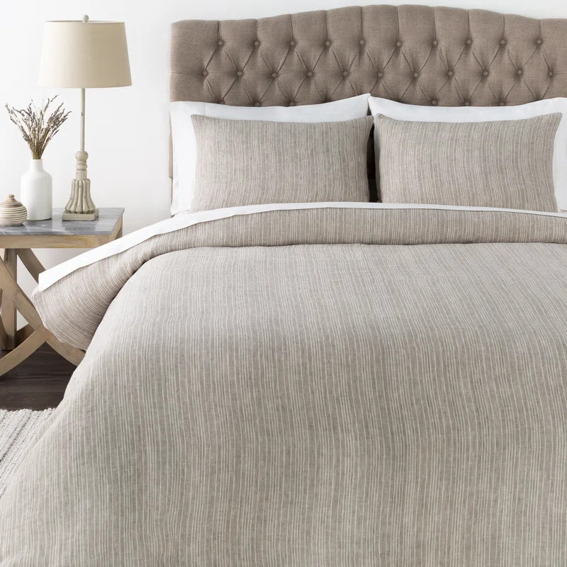 Hart Cream/Beige Linen Cottage Duvet Cover Set | Wayfair North America