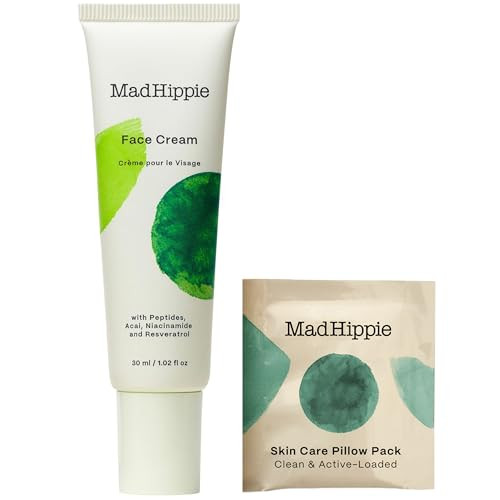 Mad Hippie Face Cream – Age-Defying Face Moisturizer & Skin Tightening Cream with Niacinamide, Advanced Peptides & Argan Oil (1.02 Oz) + Skin Care Pillow Pack | Amazon (US)