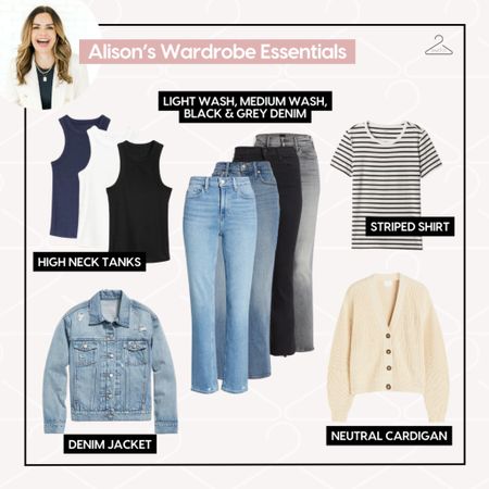 This week, we're diving into our founder, Alison's ESSENTIAL wardrobe staples! 💫 These foundational pieces are the secret to a well-rounded, versatile wardrobe. If you find yourself staring at your closet feeling uninspired, it's probably because you're missing these key items.

Here are Alison's top 5 favorite basics that she (and we) can't live without and recommend to everyone. If you've been bitten by the shopping bug, it's time to invest in these fundamental pieces. And stay tuned, our Spring 2024 Outfit Plan drops this Friday! 😉

Happy shopping, ladies! Get ready to love your wardrobe again. 💕

#WardrobeEssentials #EverydayFashion #StyleBasics #InvestInStyle #CapsuleWardrobe #PersonalStyle #FashionOver30 #FashionOver40 #FashionOver50 #FashionOver60 

#LTKover40 #LTKstyletip #LTKfindsunder100