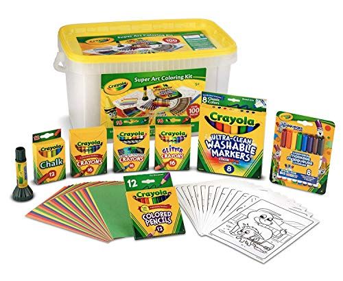 Crayola Super Art Coloring Kit, Craft Supplies for Kids, Tub Colors Vary, 100+ Pcs, Gift for Kids | Amazon (US)