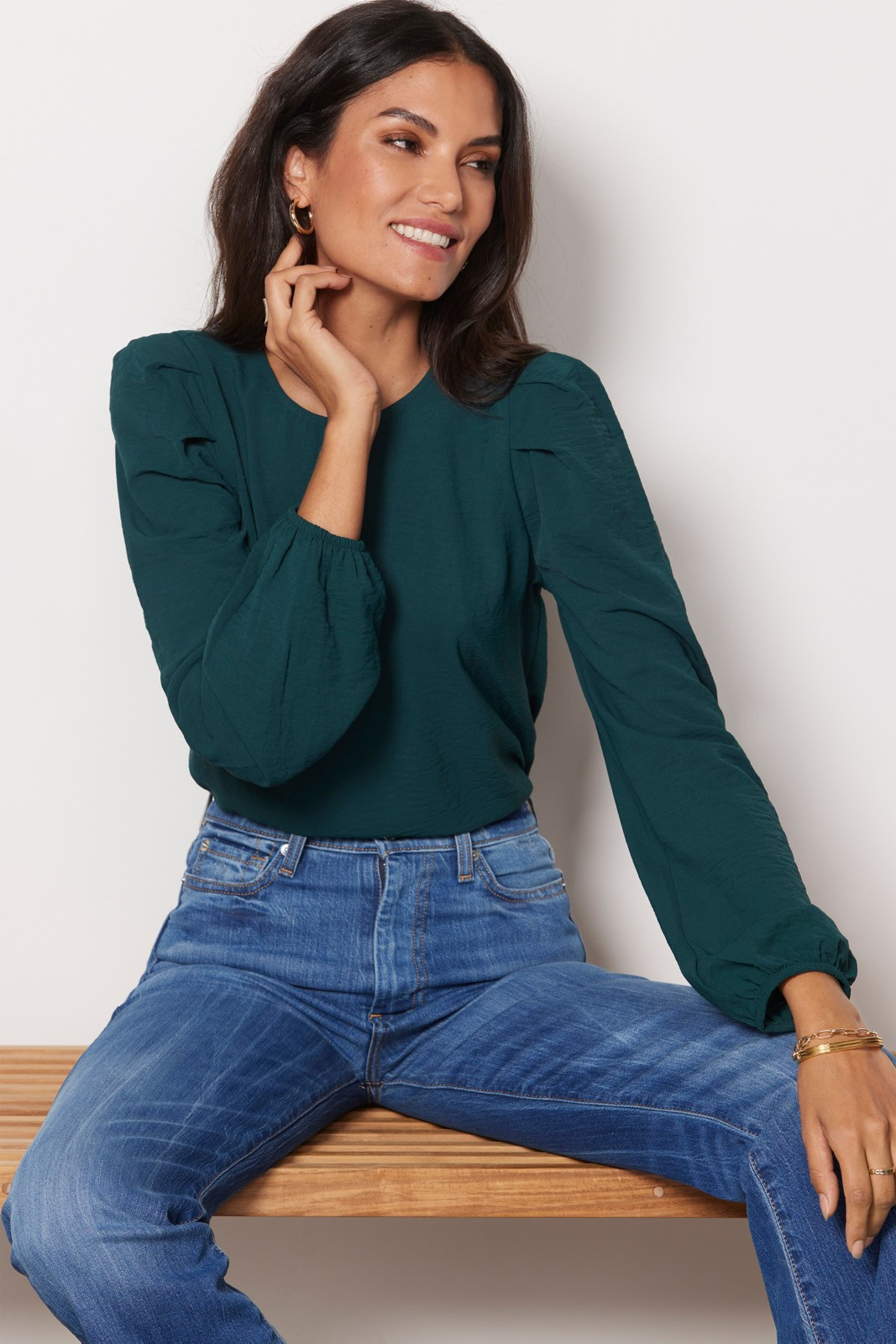 EVEREVE Lana Textured Puff Sleeve Blouse | EVEREVE | Evereve