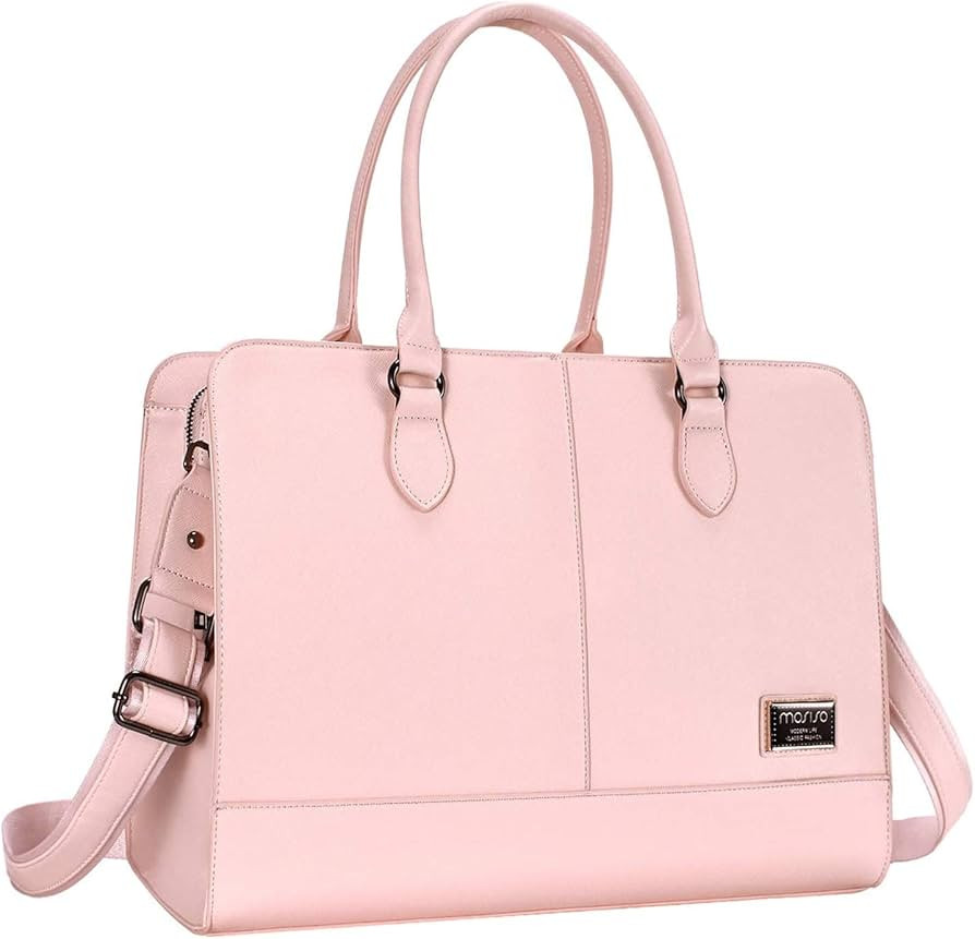MOSISO Women Laptop Tote Bag (15-16 inch) 3 Layer Compartments,Rose Quartz | Amazon (US)