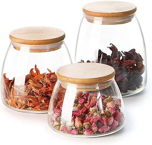 Mii-Home 3-Piece Glass Jars Canisters Set Food Storage Containers with Airtight Seal Bamboo Lid f... | Amazon (CA)