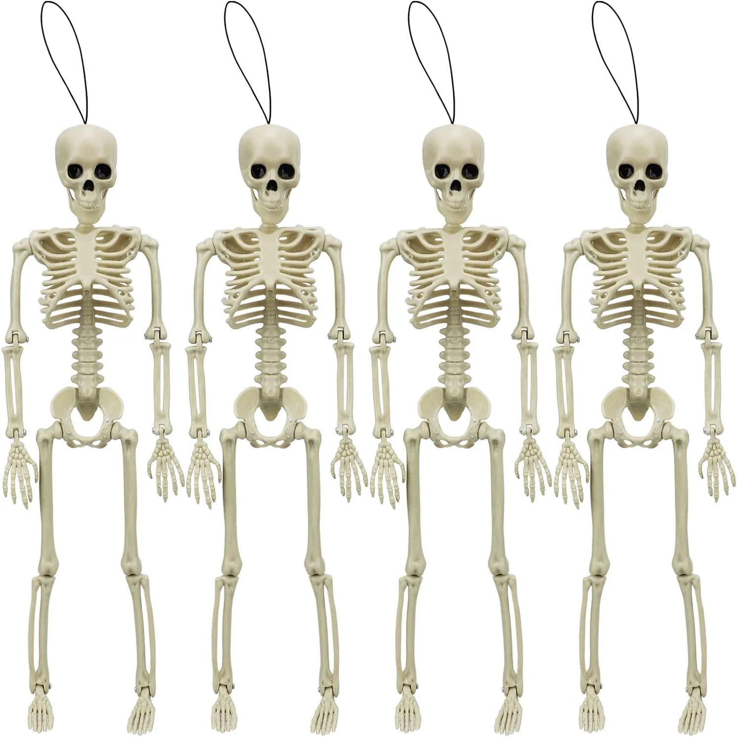 TOY Life 4 Pcs Halloween Hanging Skeleton Decoration - 16” Posable Skeleton Halloween Decoratio... | Amazon (US)