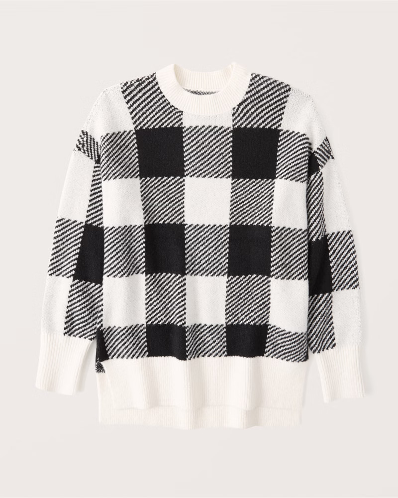 Pattern Oversized Legging-Friendly Crew Sweater | Abercrombie & Fitch (US)