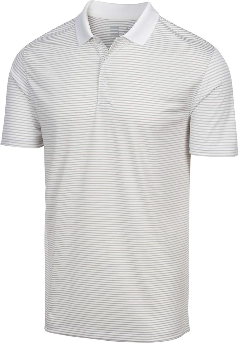 Dry Fit Golf Shirts for Men - Short Sleeve Mens Stripe Polo Shirt | Amazon (US)