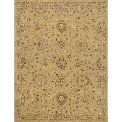 Durden Oriental Hand-Knotted Wool Blue/Beige Area Rug | Wayfair North America