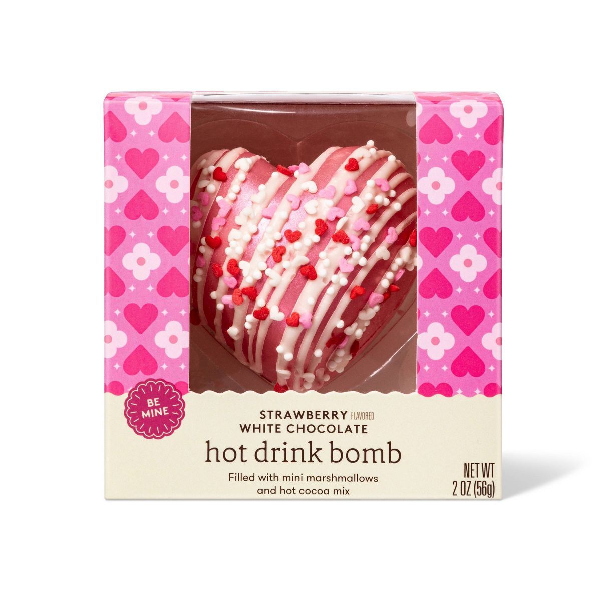 Valentine's Shimmery Heart Shaped Hot Cocoa Bomb Strawberry White Chocolate - 2oz - Favorite Day... | Target
