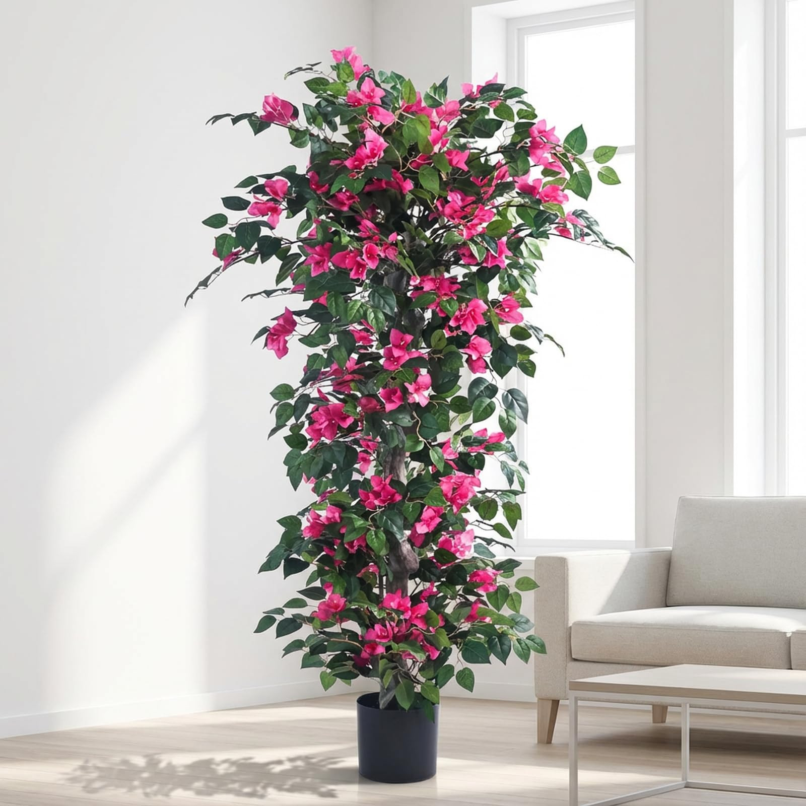 Artificial Bougainvillea Tree -5FT Faux Bougainvillea Tree with Realistic Flowers, Tall Fake Flow... | Amazon (US)
