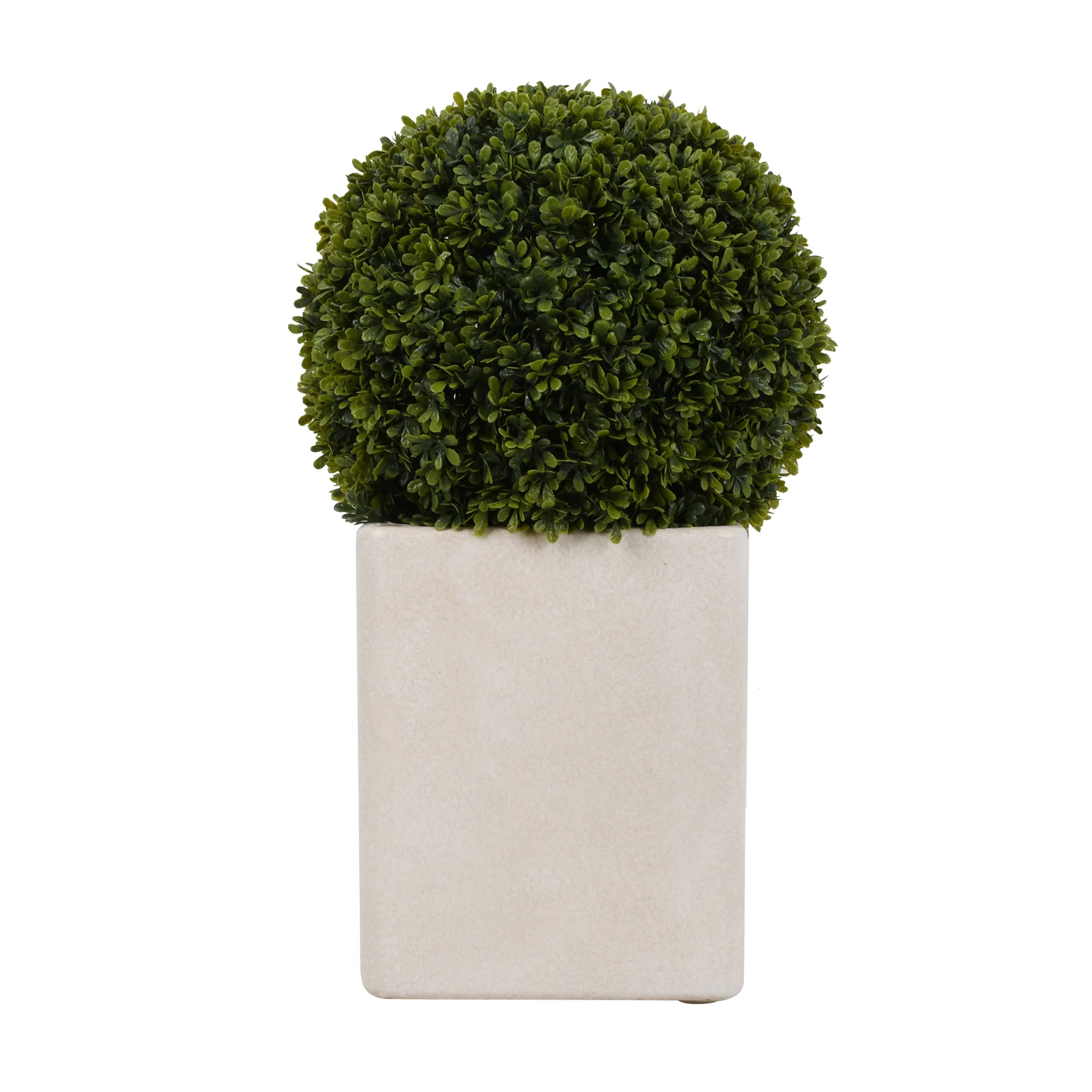 Better Homes & Gardens Outdoor Round 20"H Artificial Topiary Décor with Battery Powered Warm Whi... | Walmart (US)
