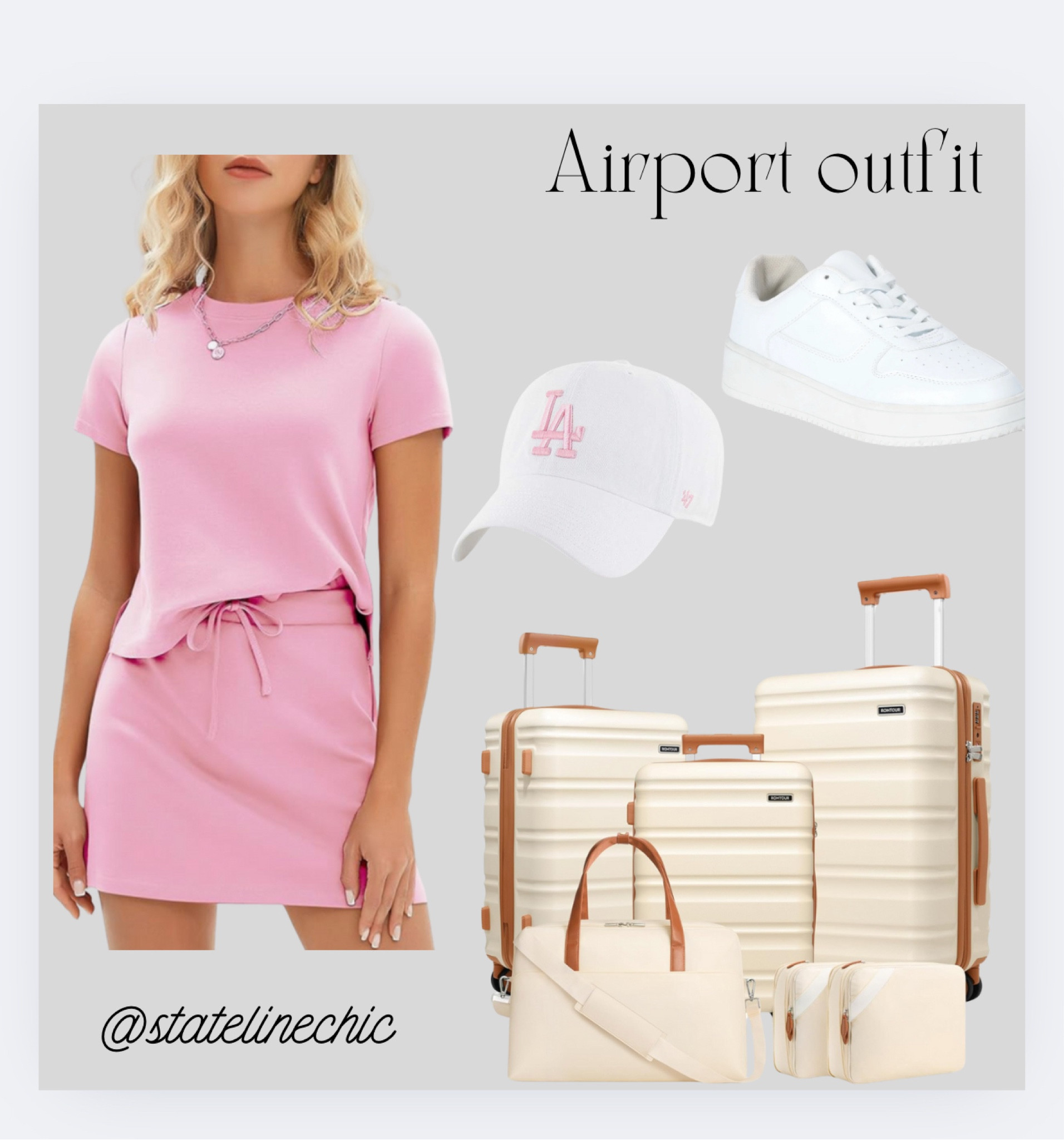 Travel outfit to the airport. I absolutely this cute Amazon set for summer. #amazon #Amazonfashion #amazonfinds #matchingset #travelset #summerset #traveloutfit 

#LTKStyleTip #LTKTravel #LTKFindsUnder50
