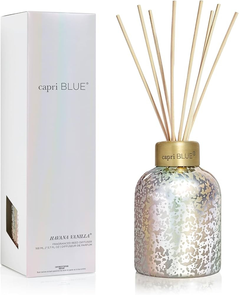 Capri Blue Reed Diffuser - Reed Diffuser Set Includes Scented Oil, Sticks, and Mercury Iridescent... | Amazon (US)
