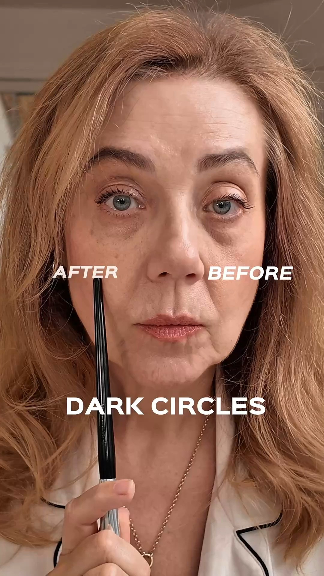 Under-eye bags don’t need surgery—they need the right technique.

Start by moisturizing your under-eyes well. If your concealer tends to crease, apply an under-eye balm first.

Step 1: Neutralize blue and purple tones with a salmon corrector (I’m using e.l.f.).
Step 2: Brighten with a rose corrector (also e.l.f.).
Step 3: Apply a tiny amount of concealer and blend well (Armani Luminous Silk).
Step 4: Lightly set with a brightening loose powder (Givenchy Prisme Libre).
Step 5: Mist your brush with setting spray and gently press it under the eyes. It helps lock everything in with minimal creasing. I use Naked Sundays SPF Setting Spray.

Let it dry, and you’re done.

Can you see the difference? Team Before or Team After? Tell me below. ⬇️

Save for your next makeup application and share with a friend. 

Follow for more easy tips on beauty, style and lifestyle for women after 50.

#LTKbeauty