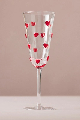 Handpainted Amorette Heart Flute Glass | Anthropologie (US)