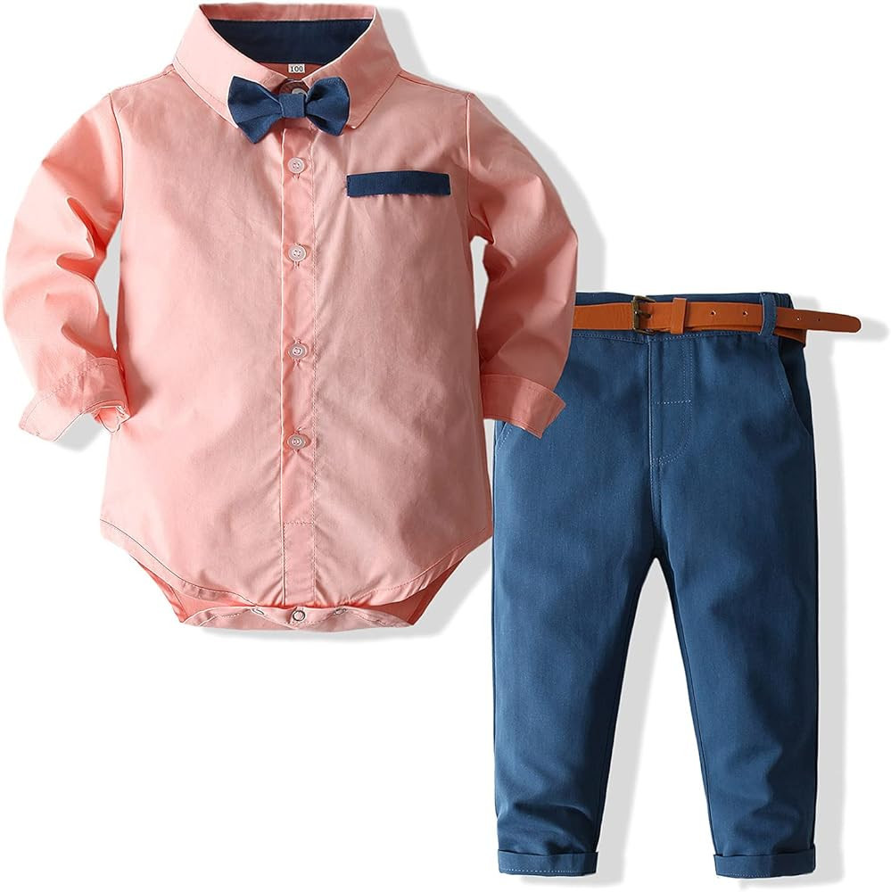 Kimocat Baby Boys Clothes Sets Long Sleeve and Pants Gentleman Outfit Suits | Amazon (US)
