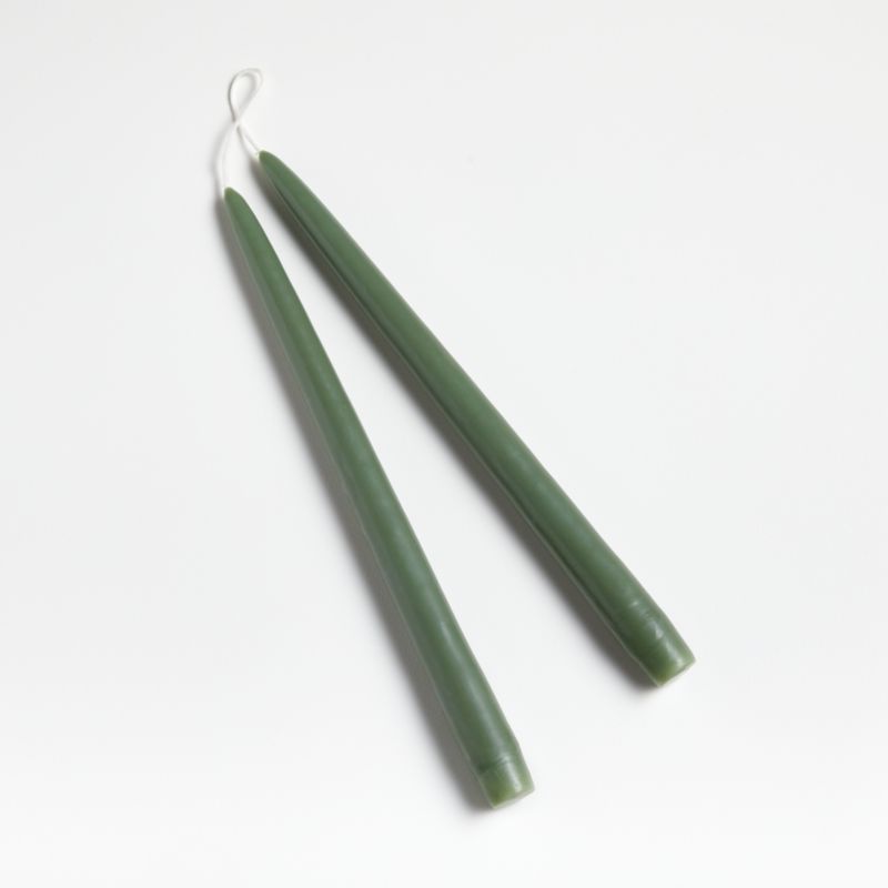 Dipped Moss Taper Candles, Set of 2 | Crate and Barrel | Crate & Barrel