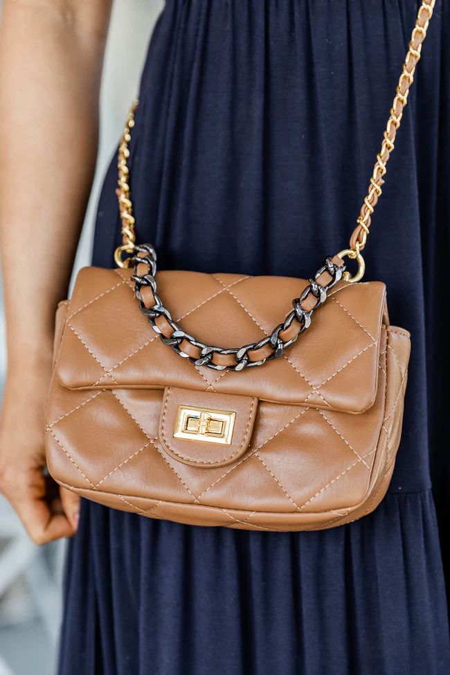 Forever Falling Brown Quilted Purse | Pink Lily