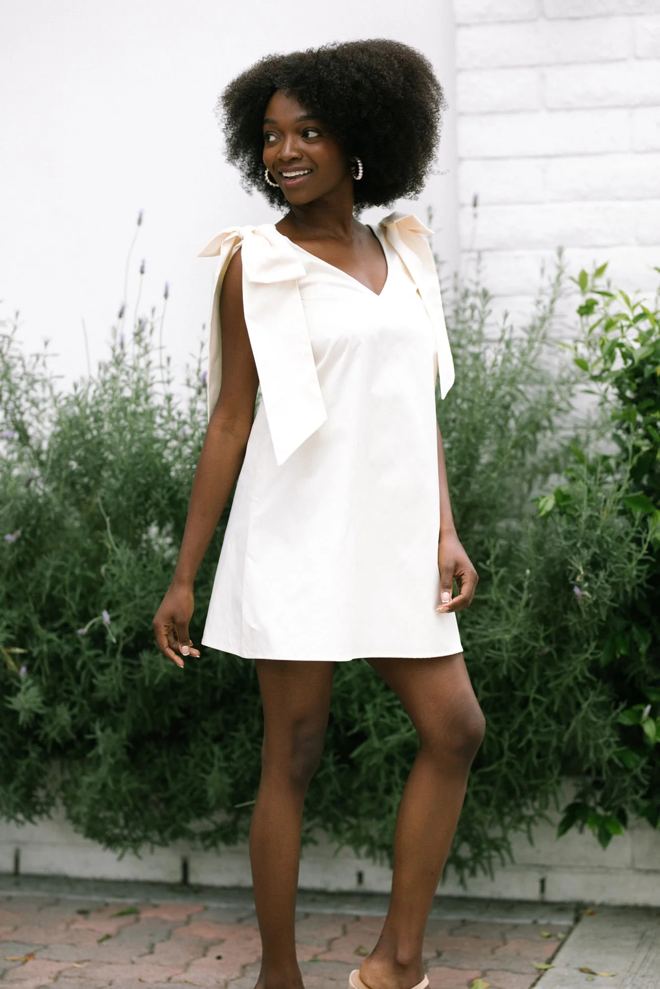 Isabella Bow Mini Dress | Morning Lavender