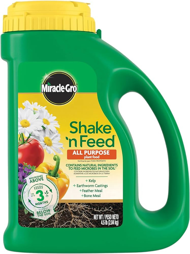 Miracle-Gro Shake 'N Feed All Purpose Plant Food - Outdoor and Indoor Plant Food for In-Ground an... | Amazon (US)