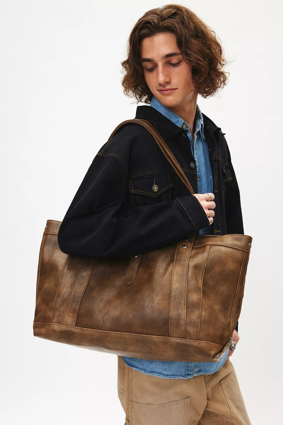 BDG Washed Faux Leather Tote Bag | Urban Outfitters (US and RoW)