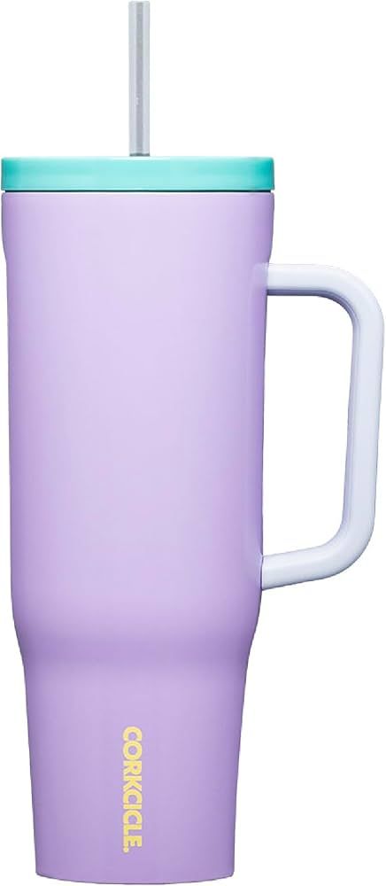 Corkcicle Cruiser Insulated Tumbler with Handle and Straw, Purple Dolphin, 40 oz – Reusable Wat... | Amazon (US)