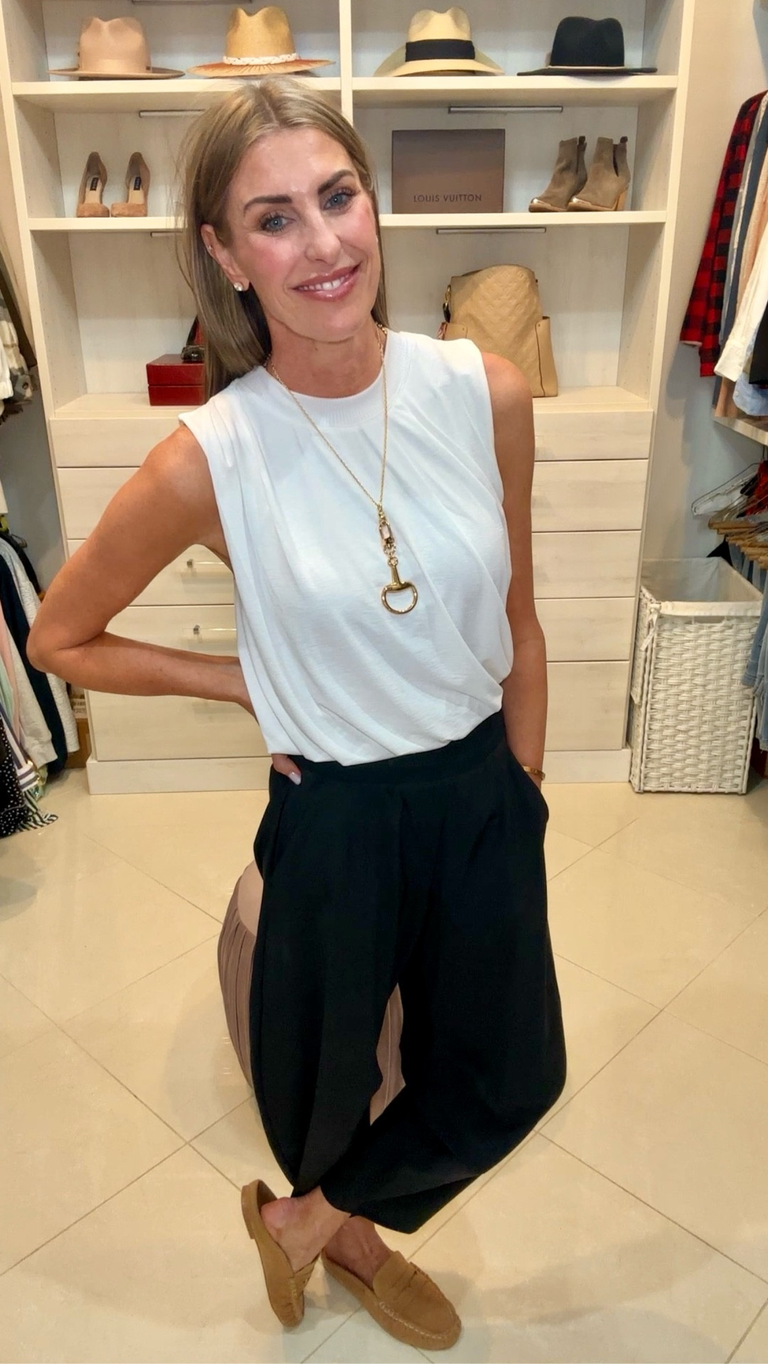 Use code MOLLYANN for 50-% off the horse bit pieces through 3/7/26. I clipped the bag charm on to a chain t9 make it a necklace but you can use it as a bag charm or necklace or get the full adjustable necklace. I’m in a Small in the top and XS in pants. Shoes are TTS  

#LTKOver40 #LTKootd #LTKSaleAlert