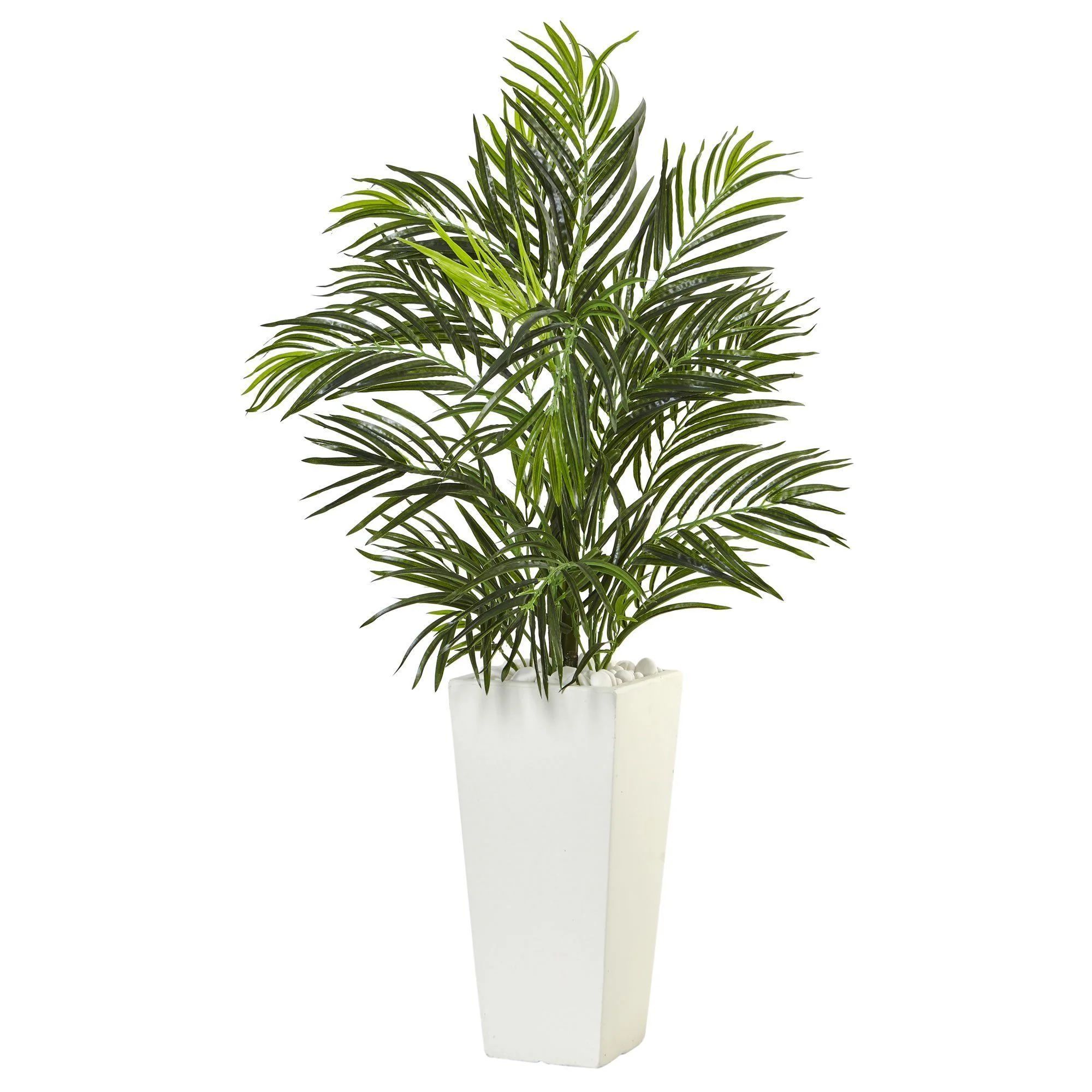 Areca Palm in White Square Planter | Nearly Natural | Nearly Natural