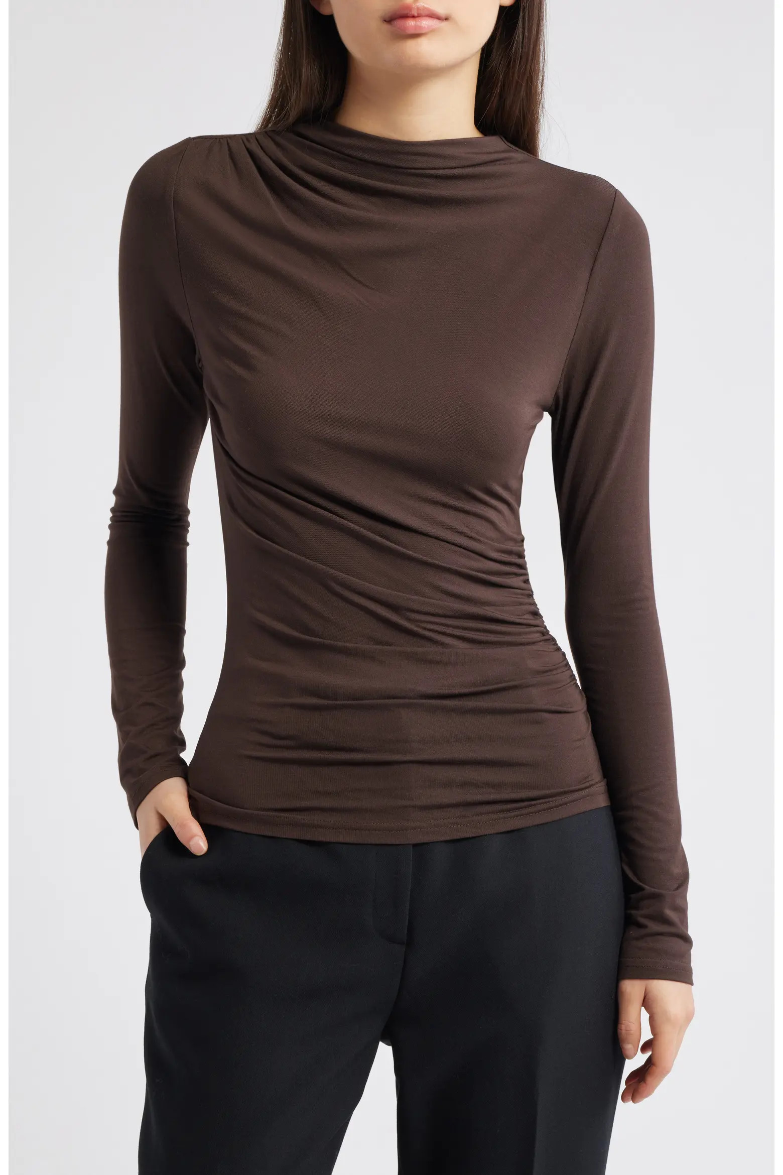 Rails Joelle Ruched Funnel Neck Top (Women) | Nordstrom | Nordstrom