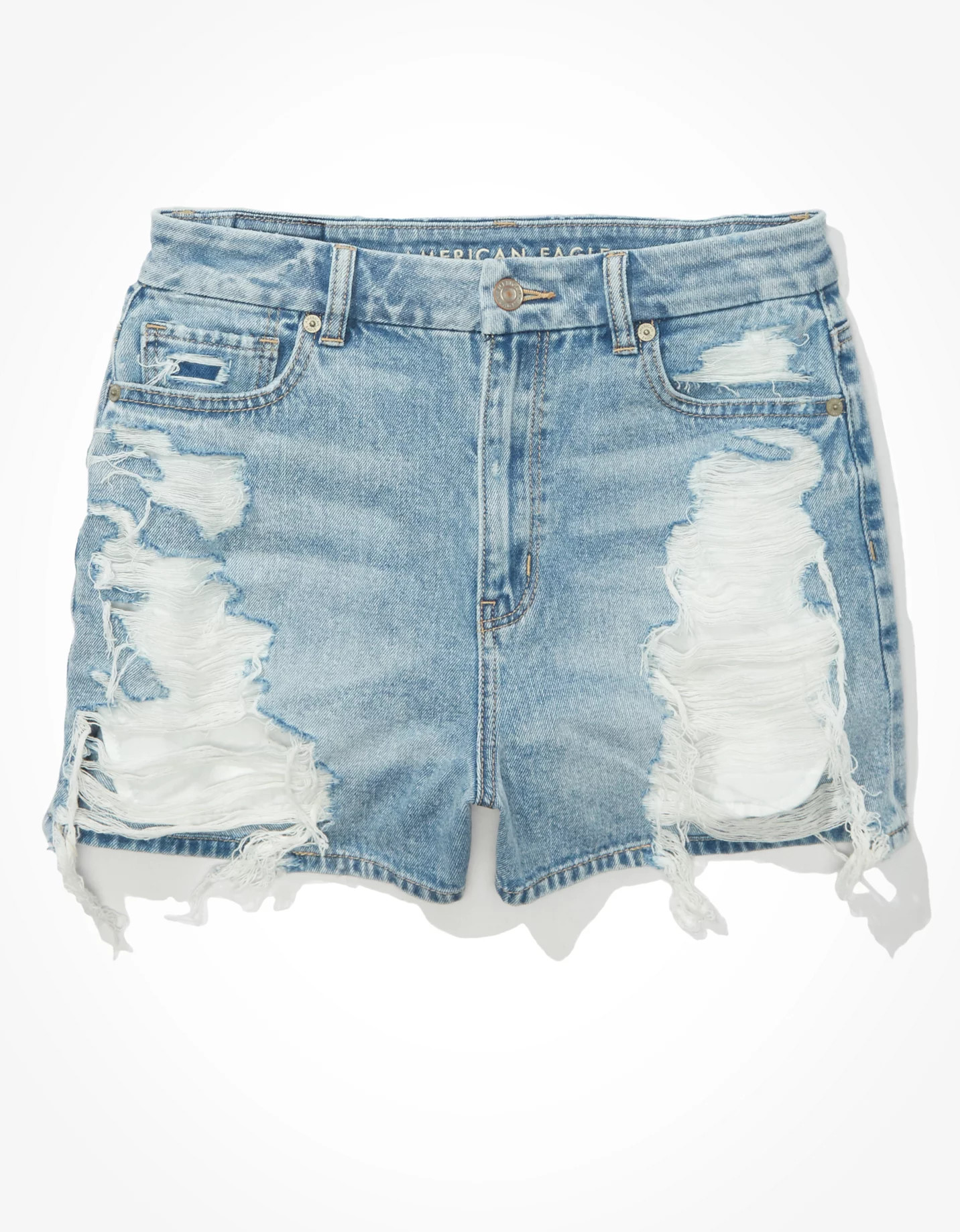 AE Curvy Denim Mom Shorts | American Eagle Outfitters (US & CA)