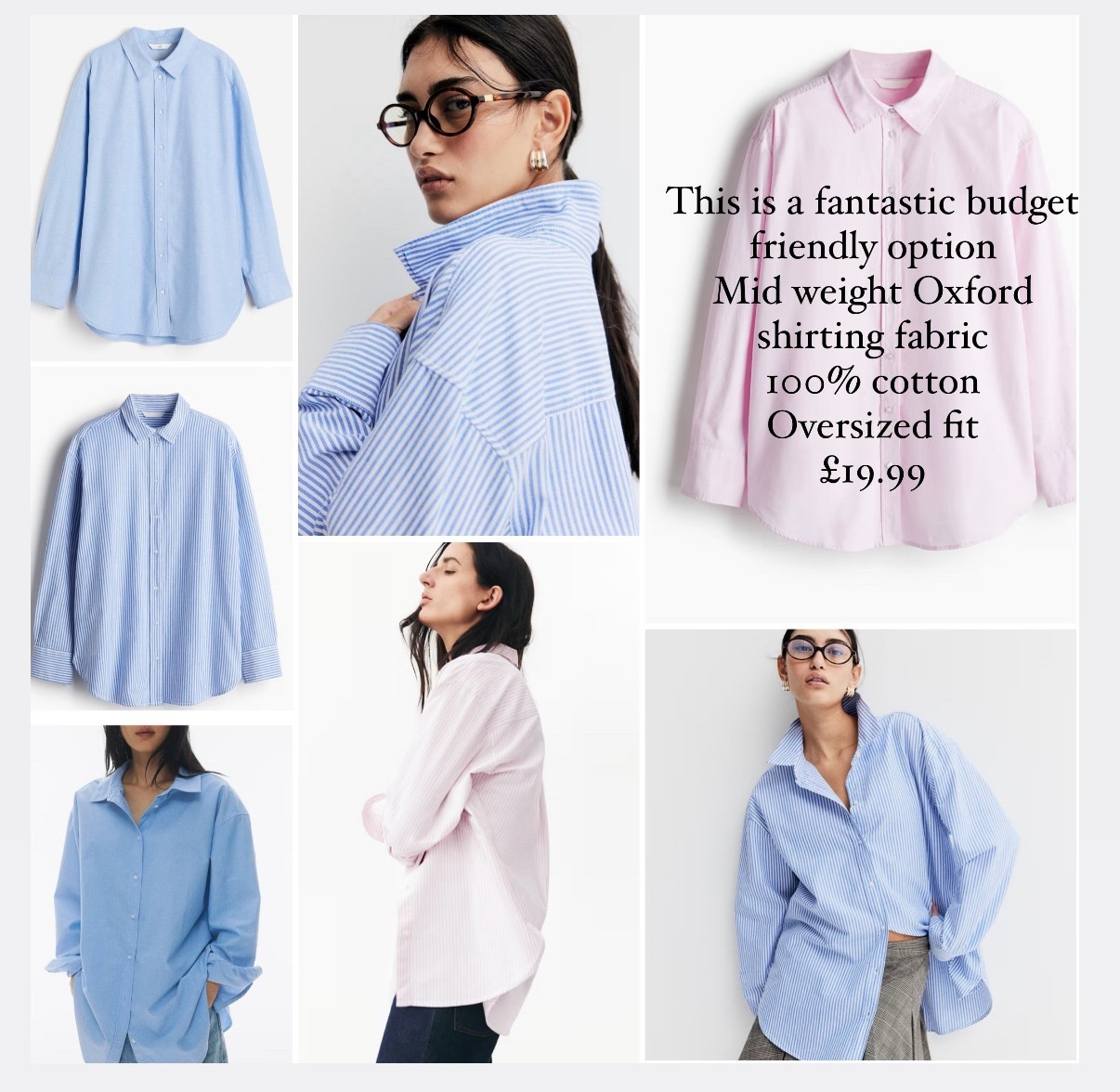 Beautiful quality shirting 
Oxford style , mid weight , soft , non see through , slight texture to fabric . 
100% cotton
Oversized style 
Only £19.99
