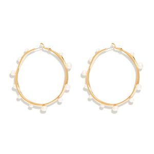 Isla Pearl Hoop Earrings White Gold | Mignonne Gavigan