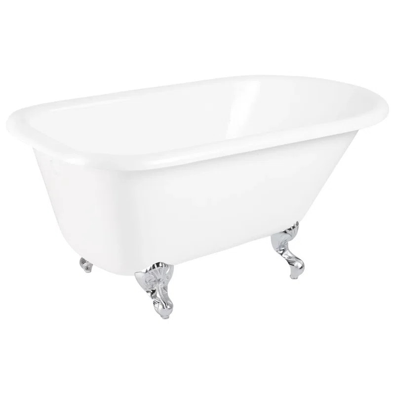54" Miya Cast Iron Clawfoot Soaking Tub | Wayfair North America