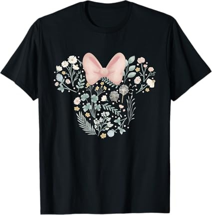 Disney Minnie Mouse Icon Spring Flowers T-Shirt | Amazon (US)