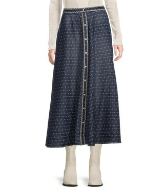 Double D Ranch Cloth Coordinating Denim Midi A-Line Skirt | Dillard's | Dillard's