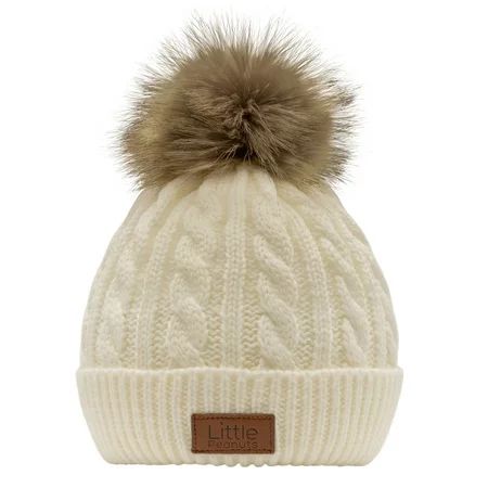 Little Peanuts Toddler Winter Hat Kids Beanie Cute Knit Stocking Hat with Detachable Faux Fur Pom Po | Walmart (US)