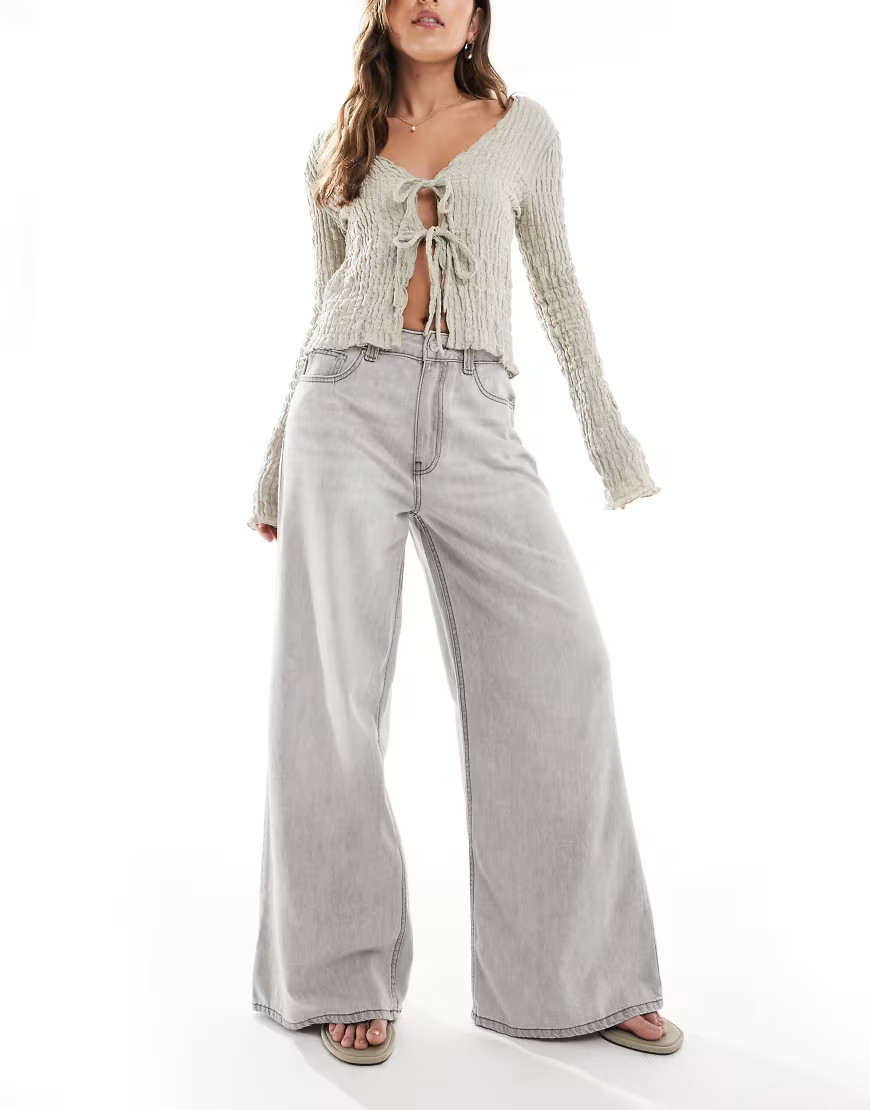ASOS DESIGN wide leg jean in grey - GREY | ASOS (Global)
