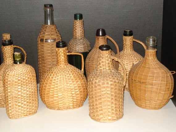 Vintage Wicker Jugs | Etsy (US)