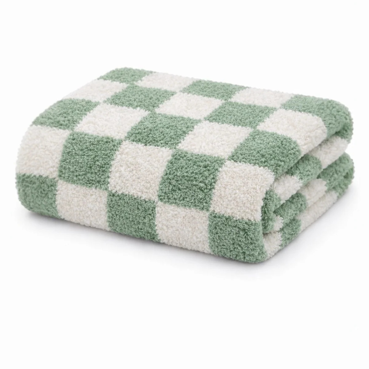 Phufy® Bliss Checkerboard Blanket, Sage | SpearmintLOVE