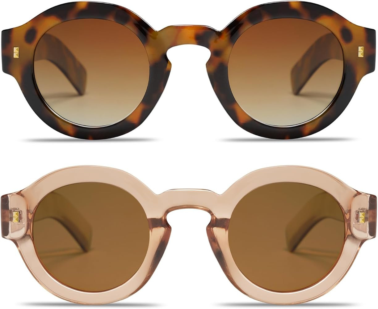 VANLINKER Vintage Round Polarized Sunglasses for Women Men Trendy Shades Retro Circle Sun Glasses... | Amazon (US)