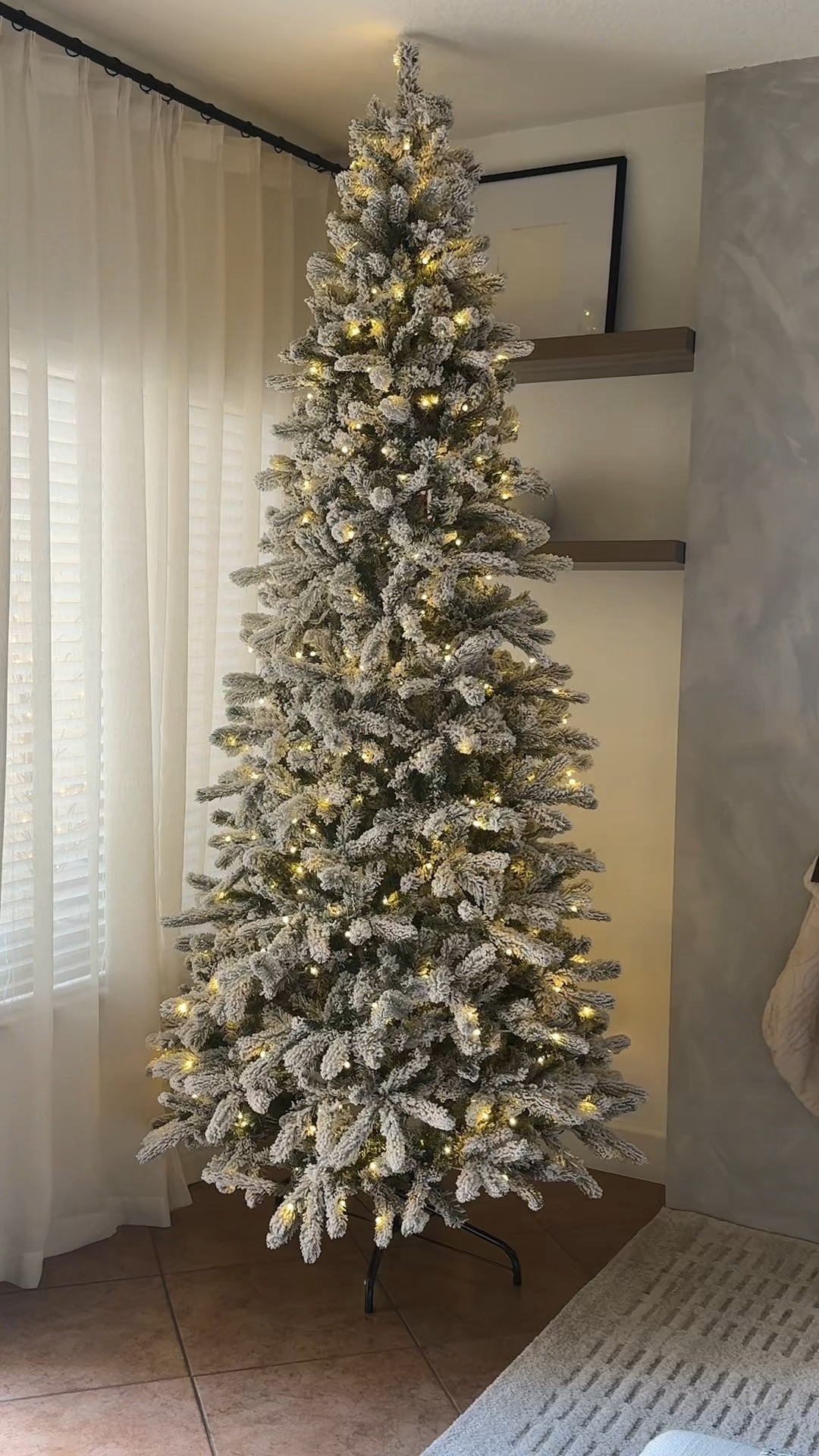 King of Christmas flocked prelit slim tree 🫶🏼🎄 

#LTKSeasonal #LTKHoliday #LTKHome