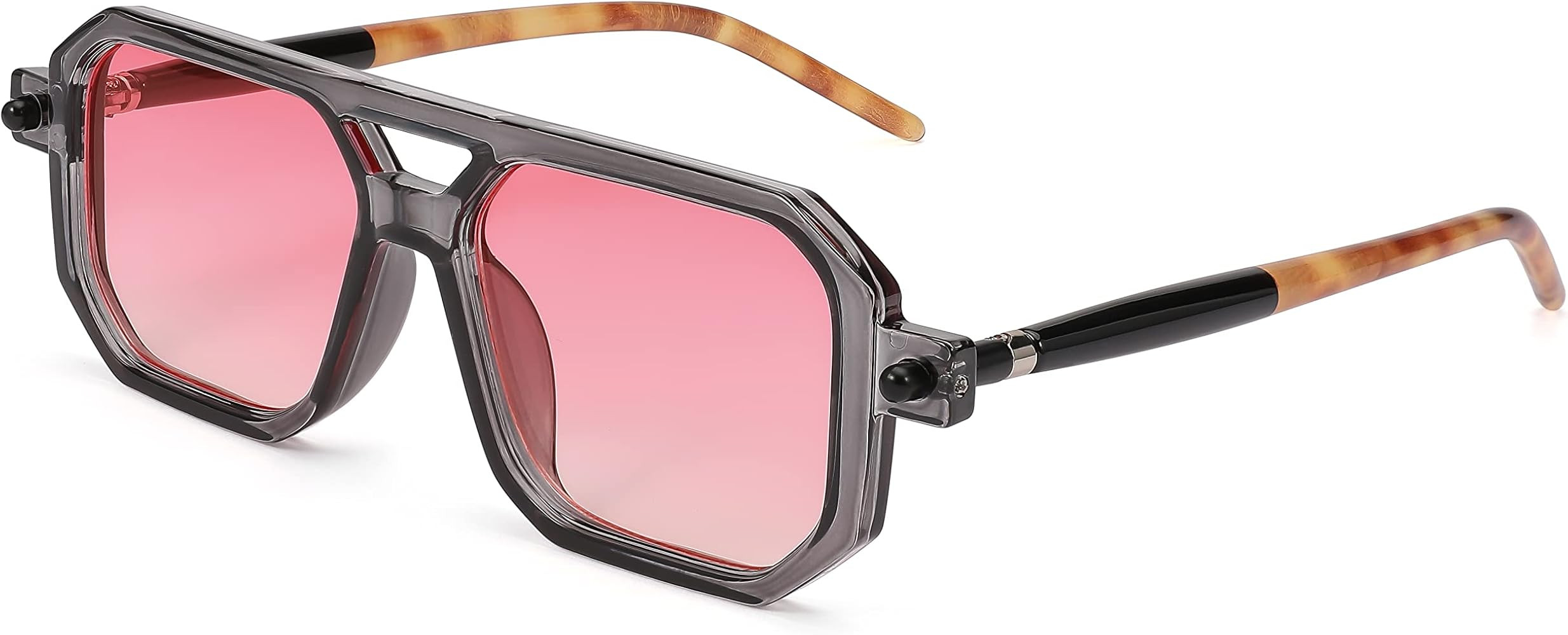 FEISEDY Vintage Square 70s Flat Aviator Sunglasses Women Men Classic Retro Stylish Frame UV400 Su... | Amazon (US)