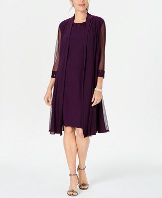 R & M Richards Embellished Dress & Duster Jacket & Reviews - Dresses - Women - Macy's | Macys (US)