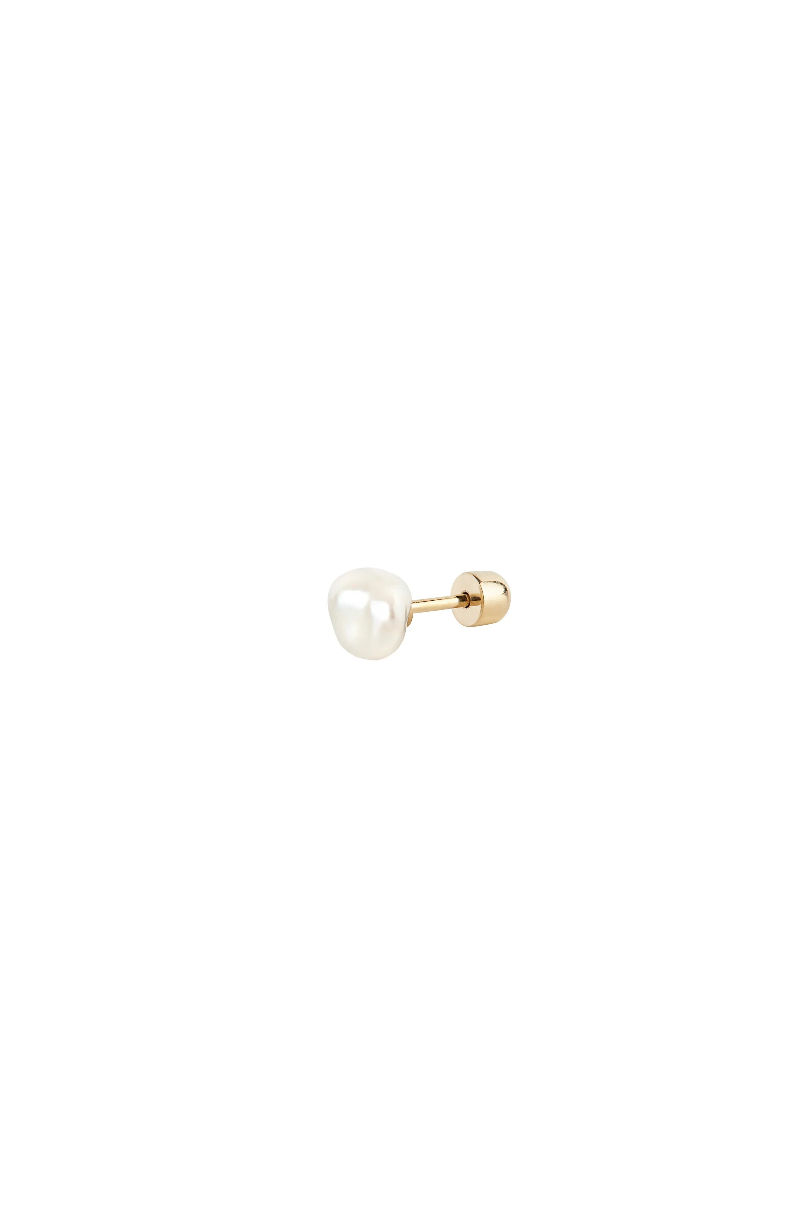 Maria Black Baroque Pearl Helix Stud Earring in Yellow Gold at Nordstrom | Nordstrom