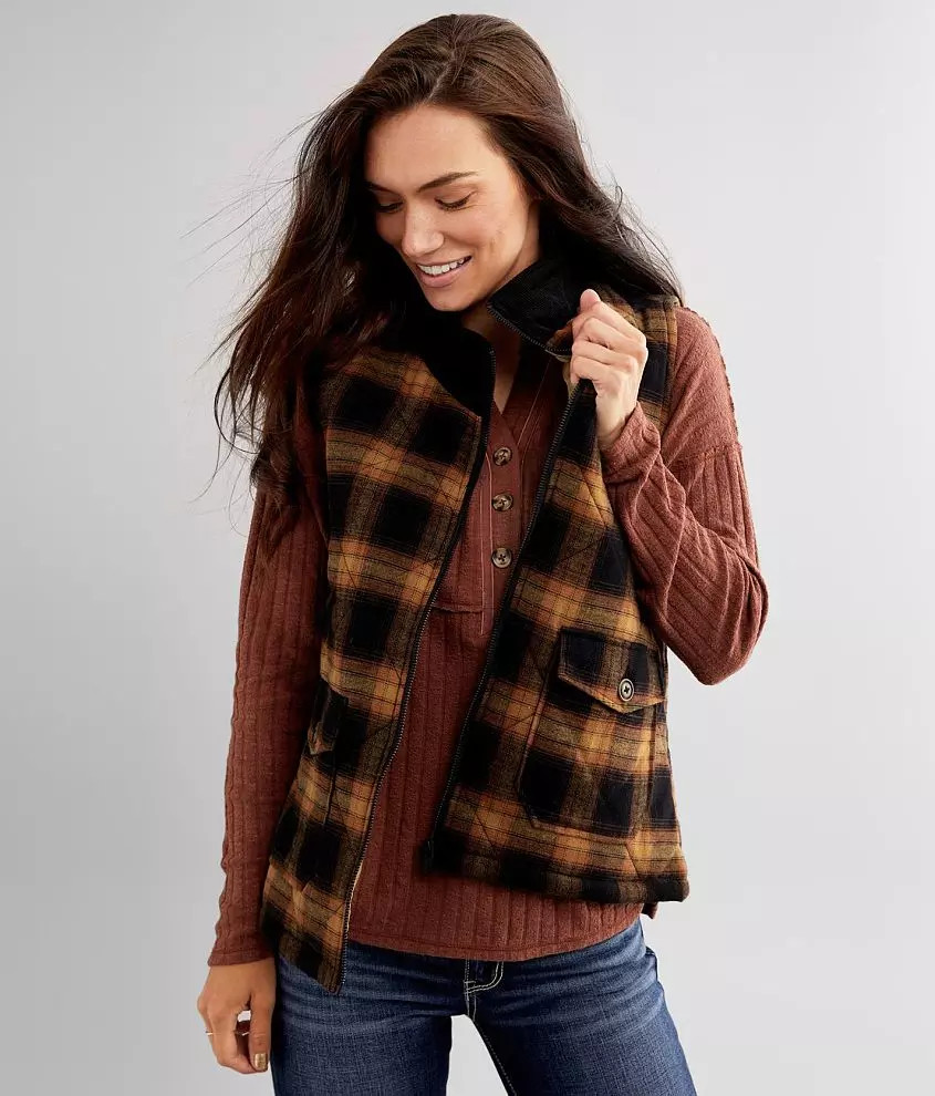 Flannel Puffer Vest | Buckle