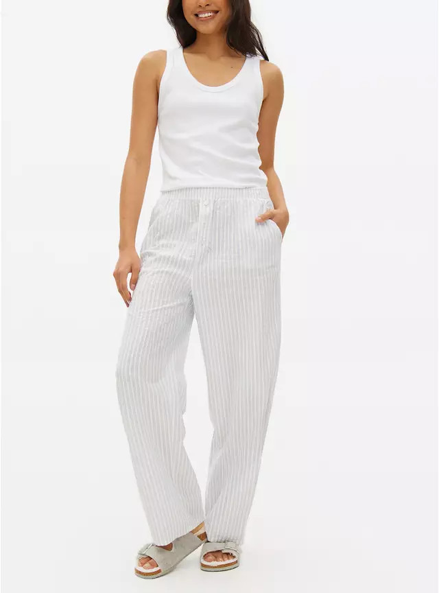 Blue Stripe Seersucker Pyjama Bottoms 22 | Tu Clothing