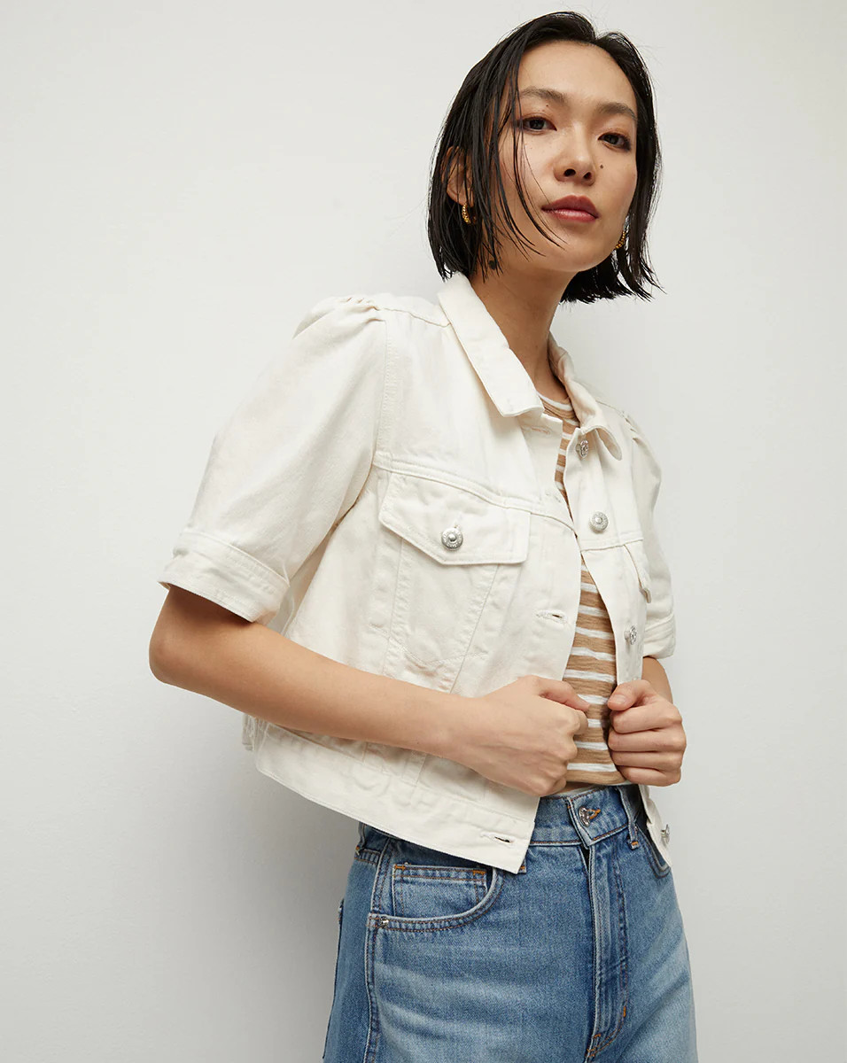 Raina Short-Sleeved Denim Jacket | Veronica Beard