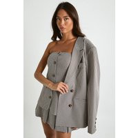 Stone Tonal Mini Check Tailored Bandeau Top | Boohoo USA | boohoo (US & Canada)
